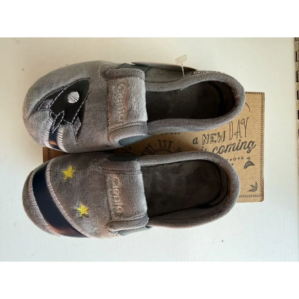 NWB Cienta Baby Shoes Slip On Grey Space Theme Size EU 24 US 7.5 [jb]